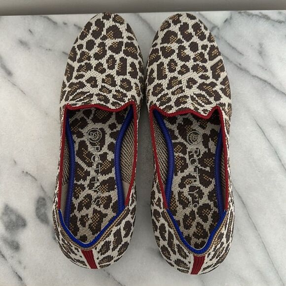 ROTHY'S Mocha Spot Animal Leopard Print Loafer Size 8, Comfy, Casual - Picture 4 of 13